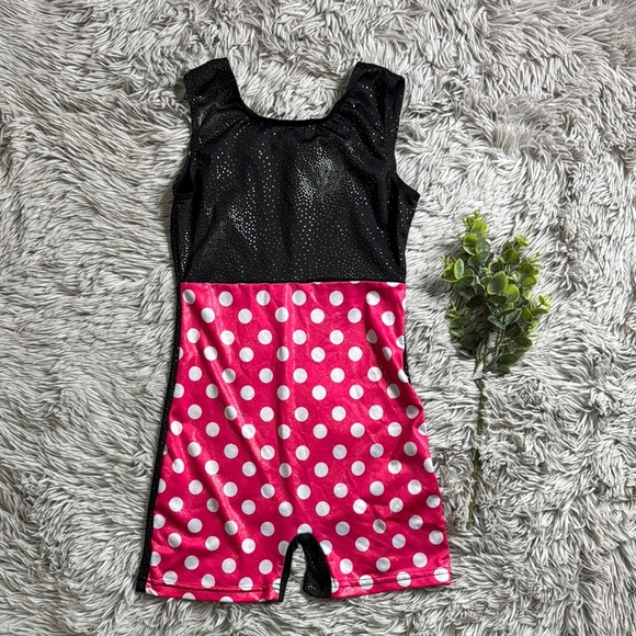 Other - Minnie Mouse Black and Pink Polka Dot Leotard size 8/10